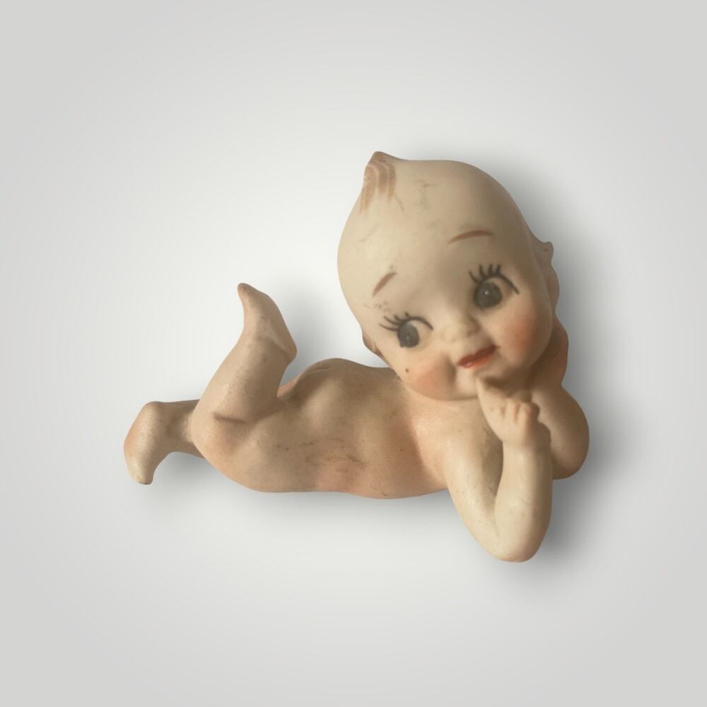 Vintage Lefton Bisque Kewpie Baby 3" Figurine | EUC